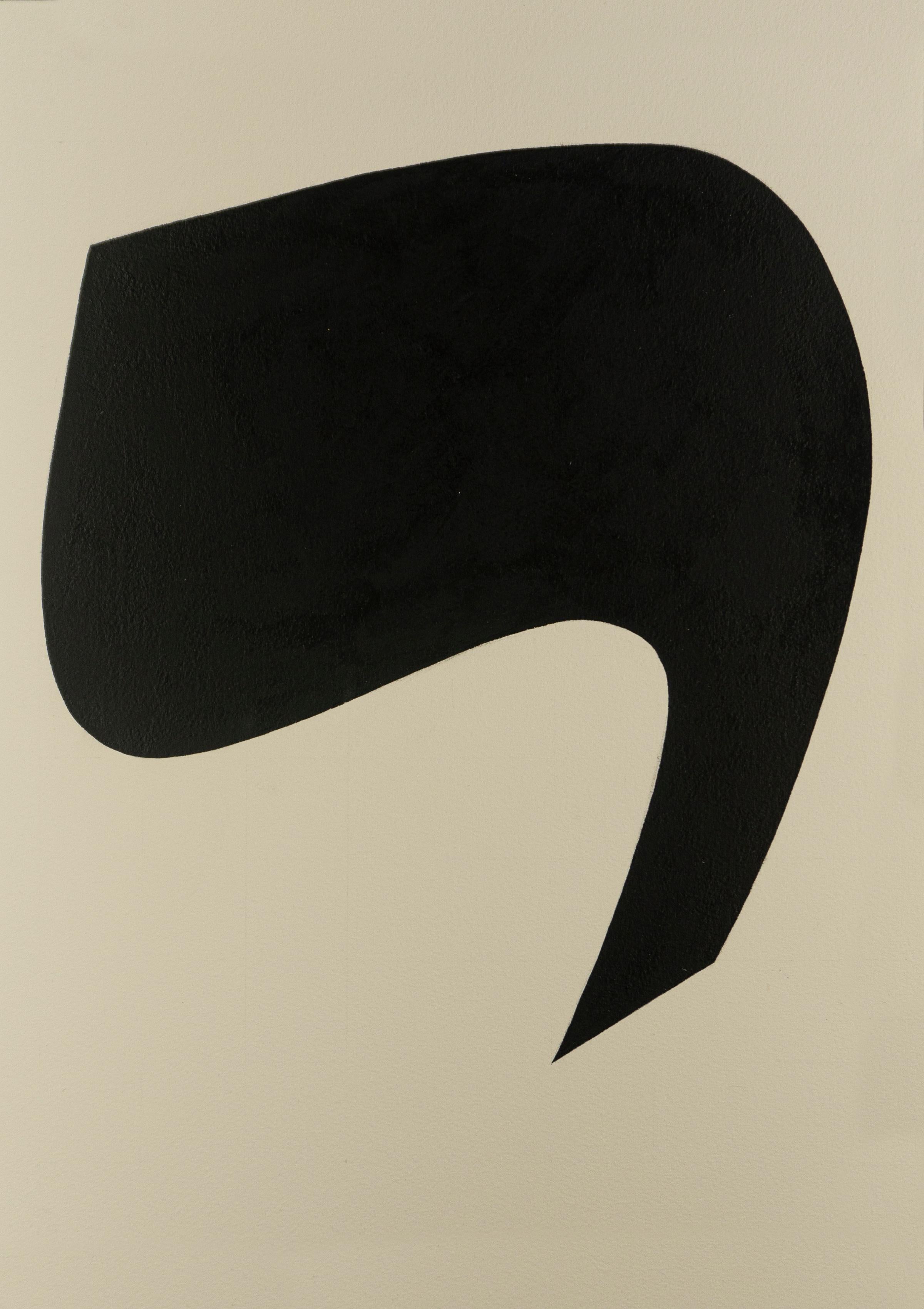 Ryan Park Abstract Drawing - Shape 10 (2018) - Abstract shape, minimalist gestural, black & white on paper