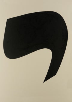 Shape 10 (2018) - Forme abstraite, gestuelle minimaliste, noir et blanc sur papier.