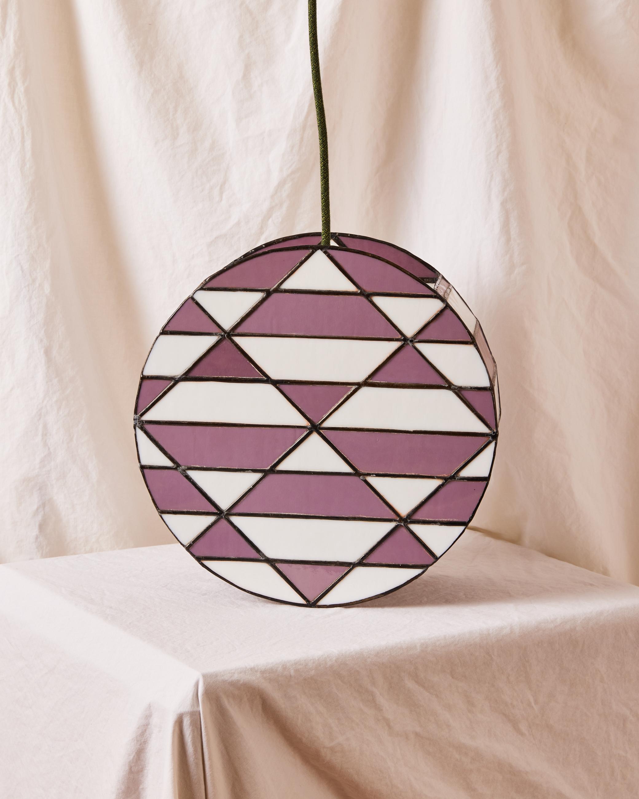 Colgante Origami Violeta y Blanco