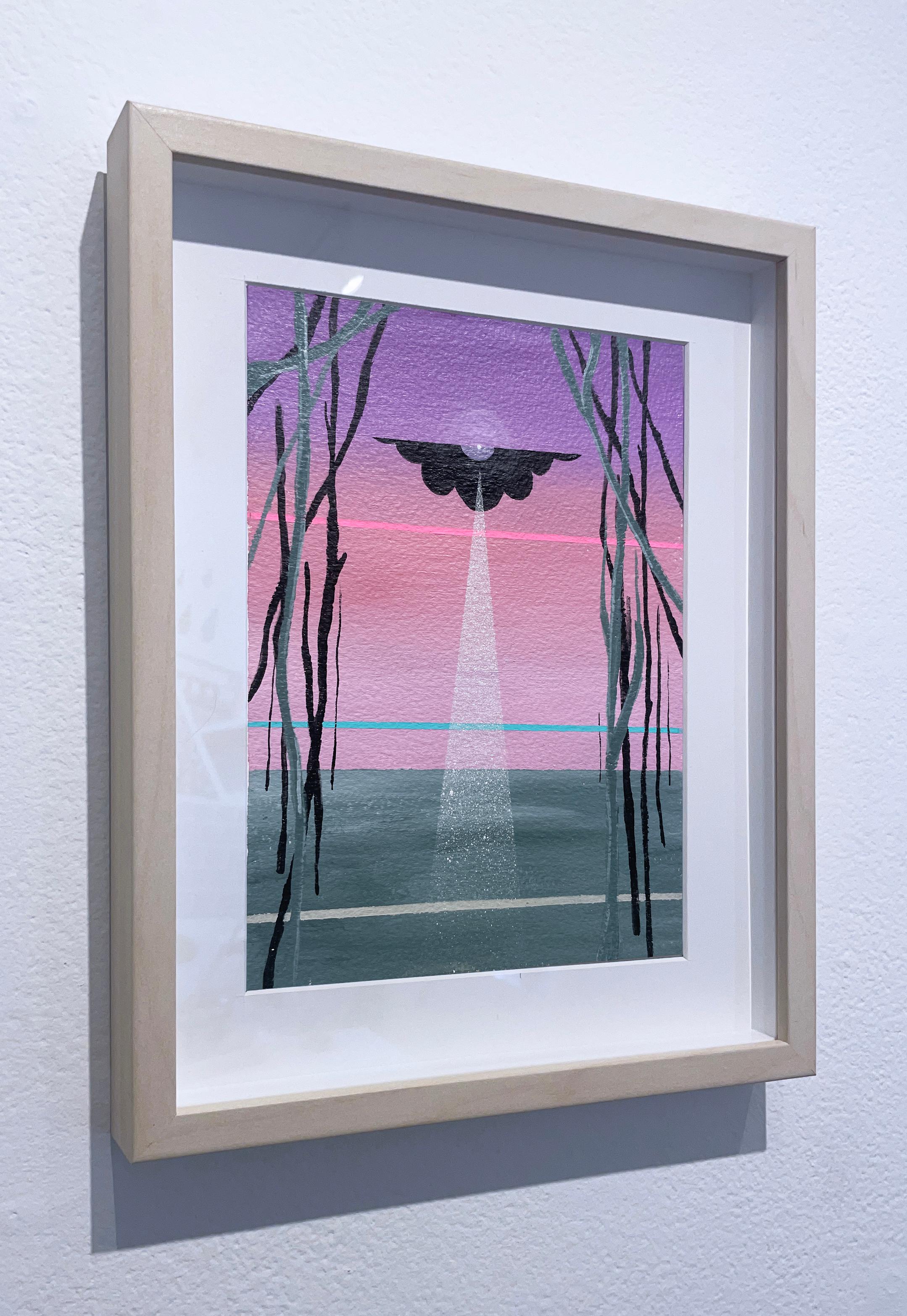 No pueden robarnos (2016), Gouache y acrílico sobre papel de acuarela, Paisaje ovni en venta 1