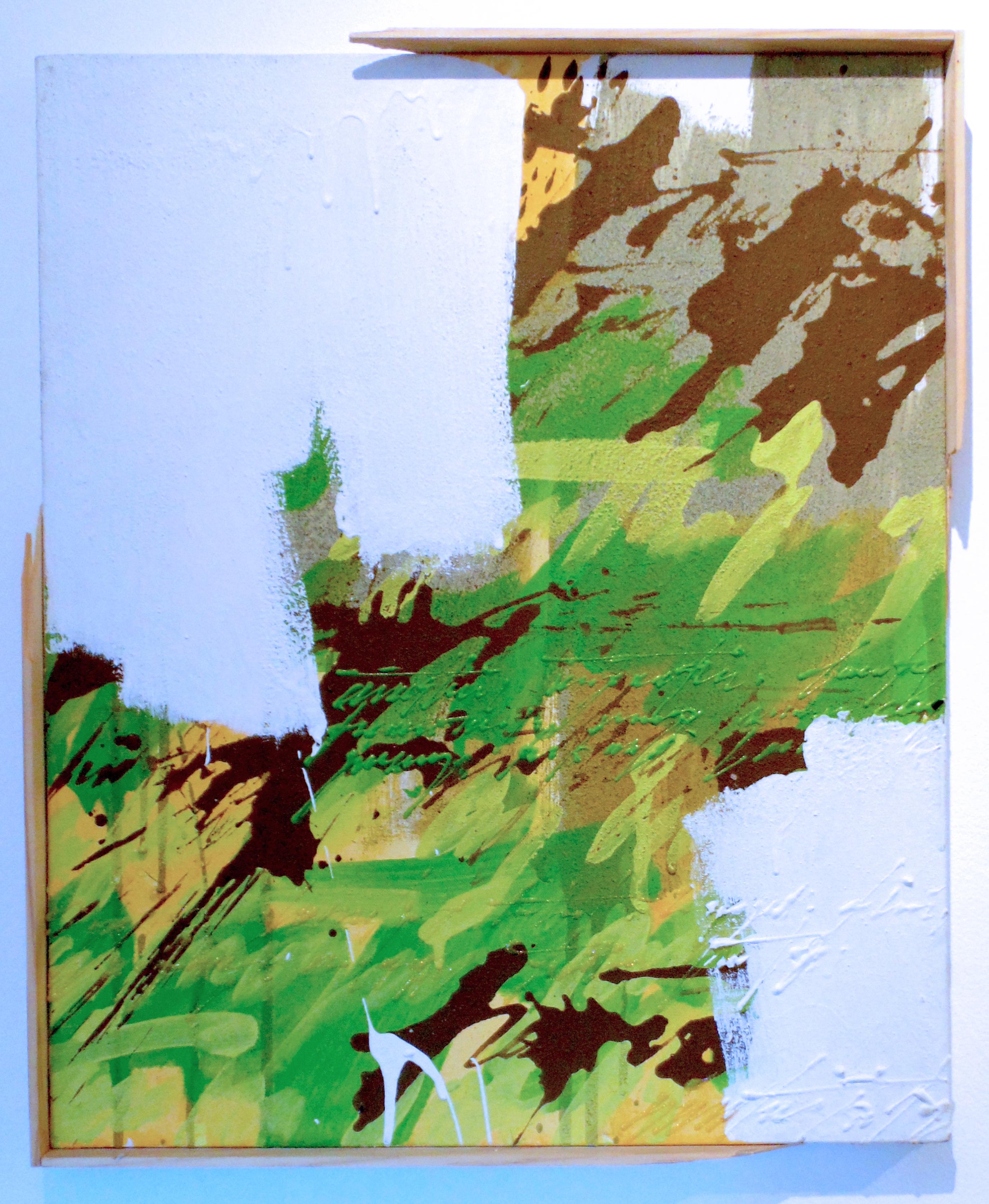 Negative(s) Pace, 2012, graffiti, street art, green, text, abstract, brown - Painting by Unknown
