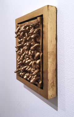 All Kinds, 2018, Gold leaf, wall sculpture, anatomy, frame