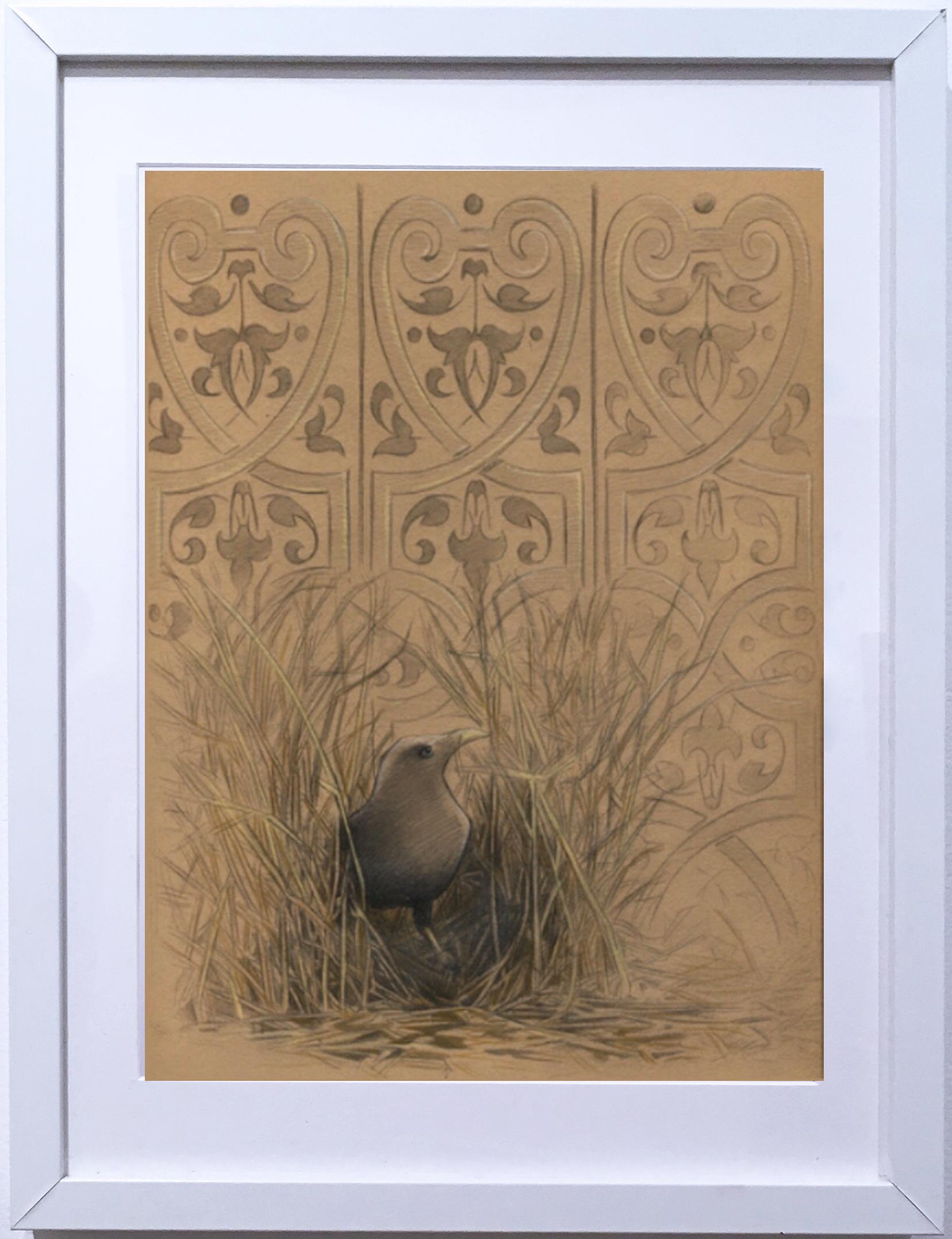 Wake Up Bird, bower bird, nature, animal, pattern, drawing, framed - Art by Gigi Chen