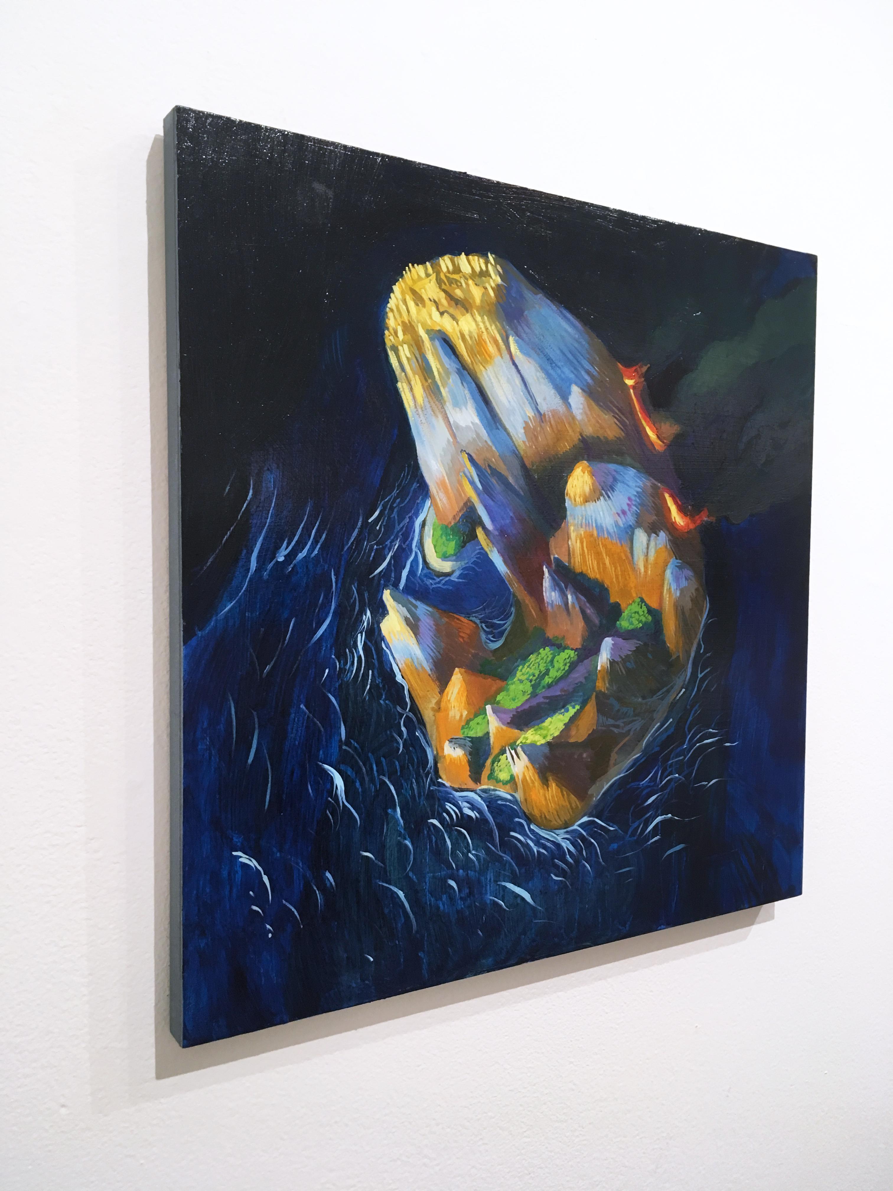 gouache on wood panel