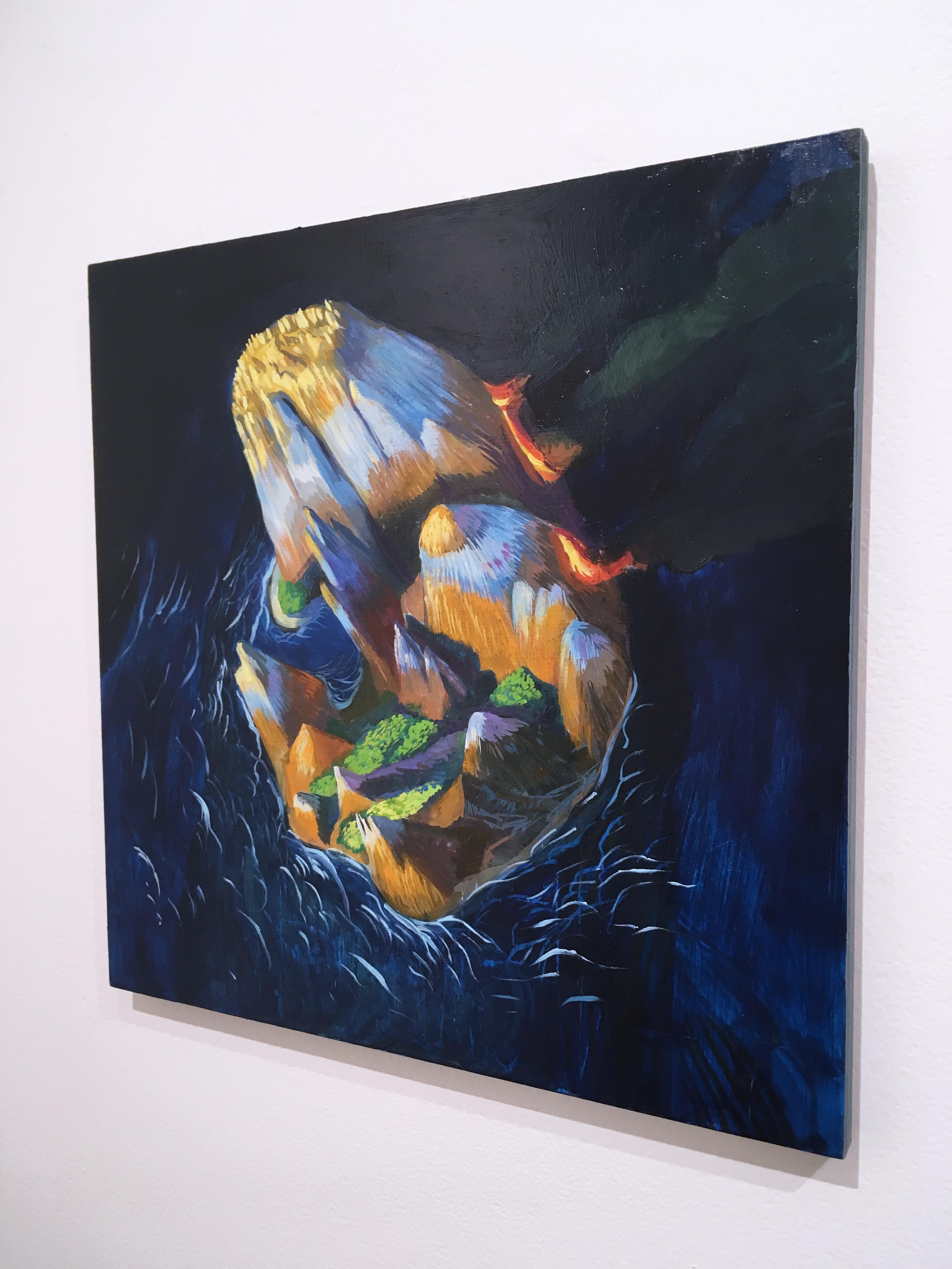 gouache paint on wood
