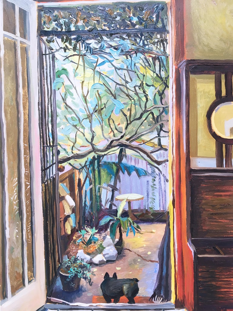 NOLA Backyard, plein air figurative, landscape, oil on panel, 2016 1