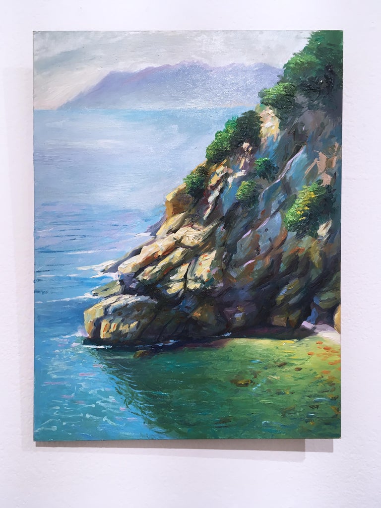 Thomas John Carlson Figurative Painting - Cornelia, plein air figurative, landscape, seascape, oil on panel, 2016