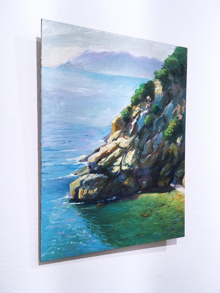 Cornelia, plein air figurative, landscape, seascape, oil on panel, 2016 - Contemporary Painting by Thomas John Carlson