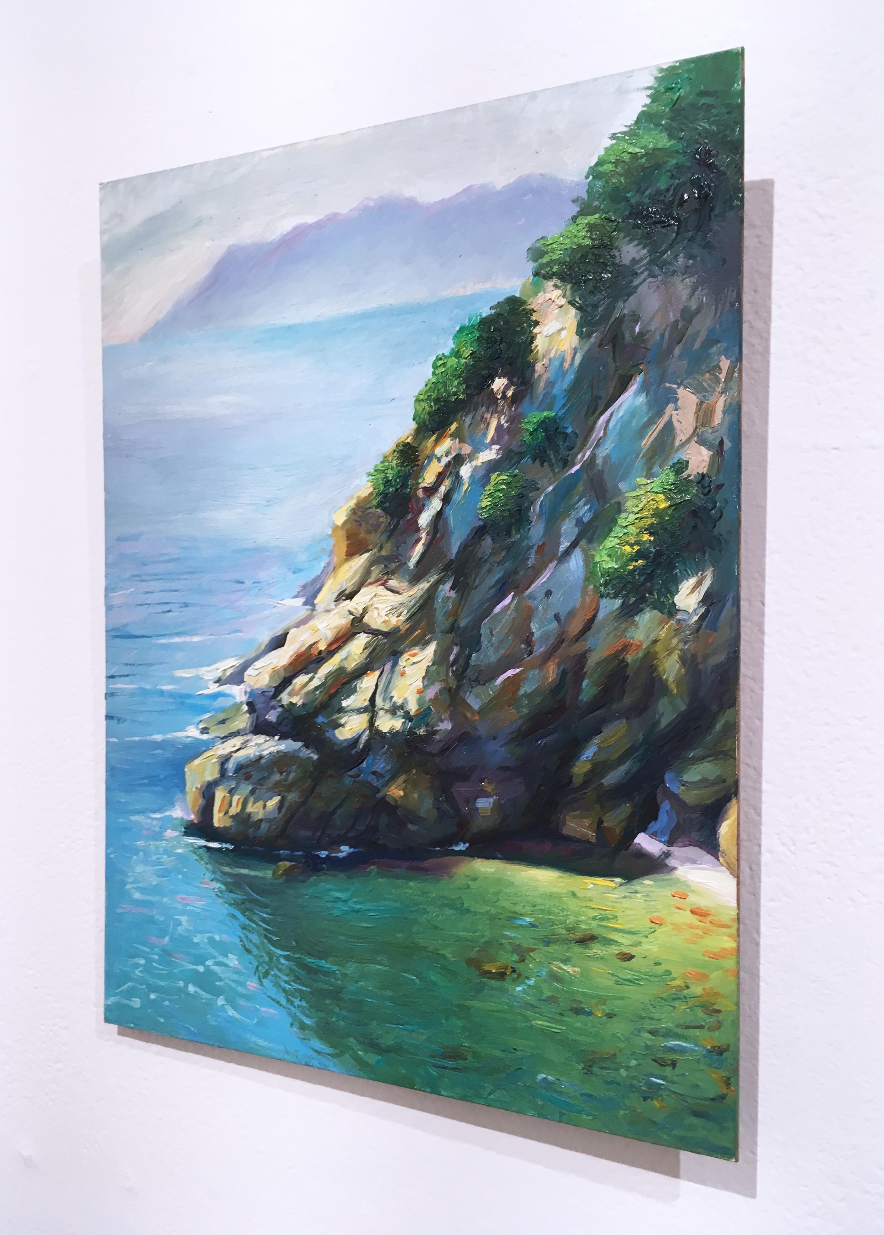 Cornelia, plein air figurative, landscape, seascape, oil on panel, 2016 - Contemporary Painting by Thomas John Carlson
