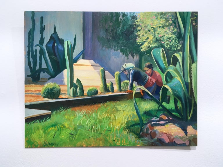 Thomas John Carlson Figurative Painting - Mexico City 1, plein air figurative, landscape, oil on panel, 2018