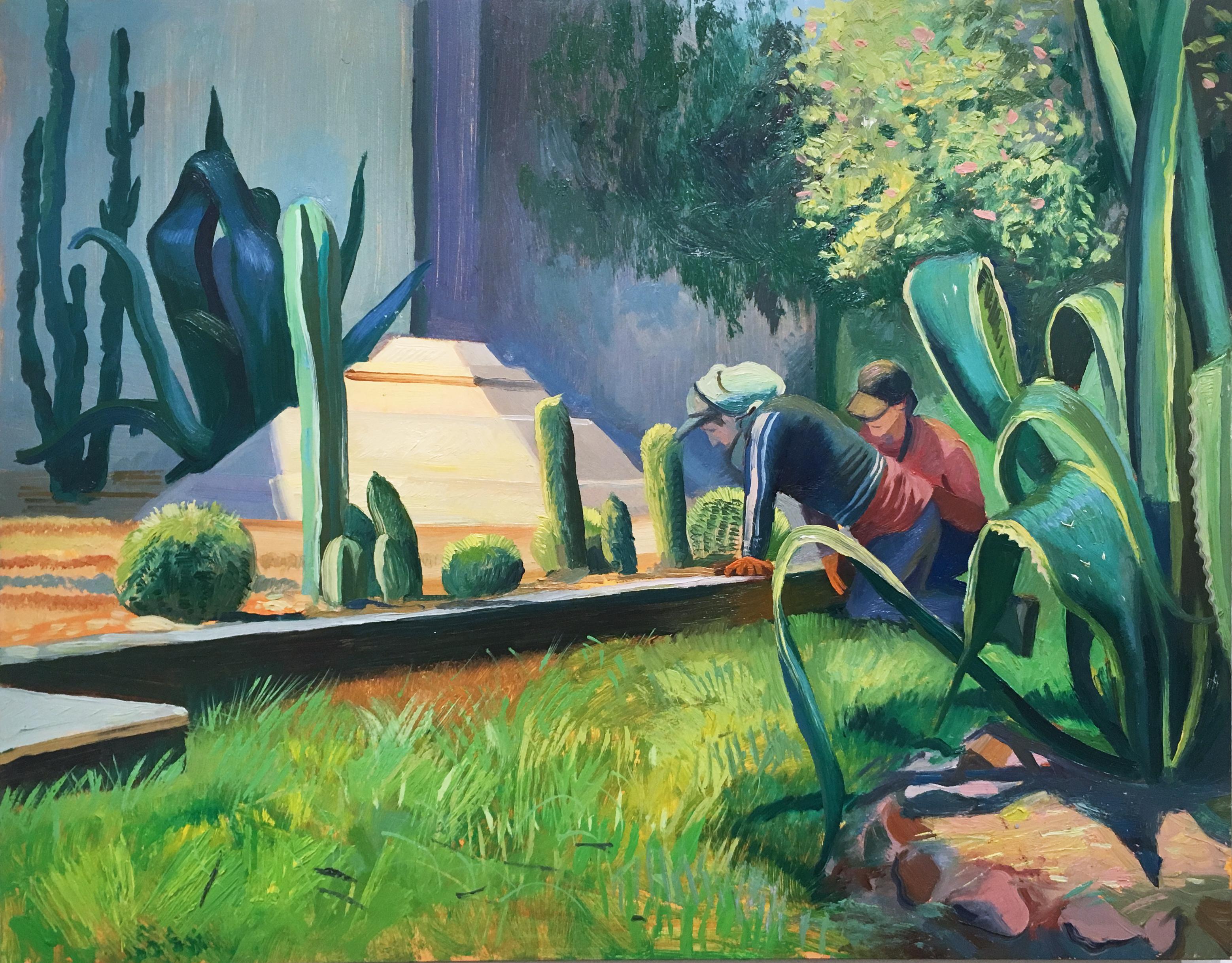 Mexico City 1, plein air figurative, landscape, oil on panel, 2018