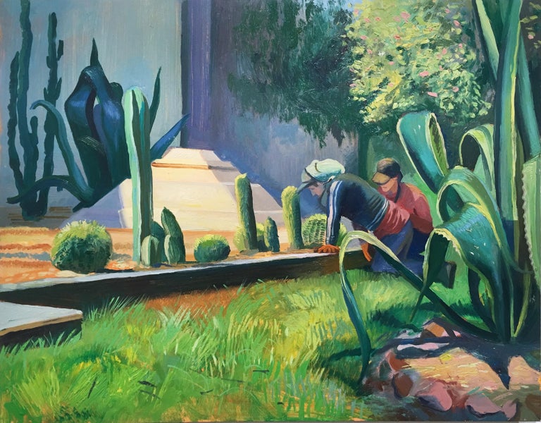 Mexico City 1, plein air figurative, landscape, oil on panel, 2018 - Painting by Thomas John Carlson