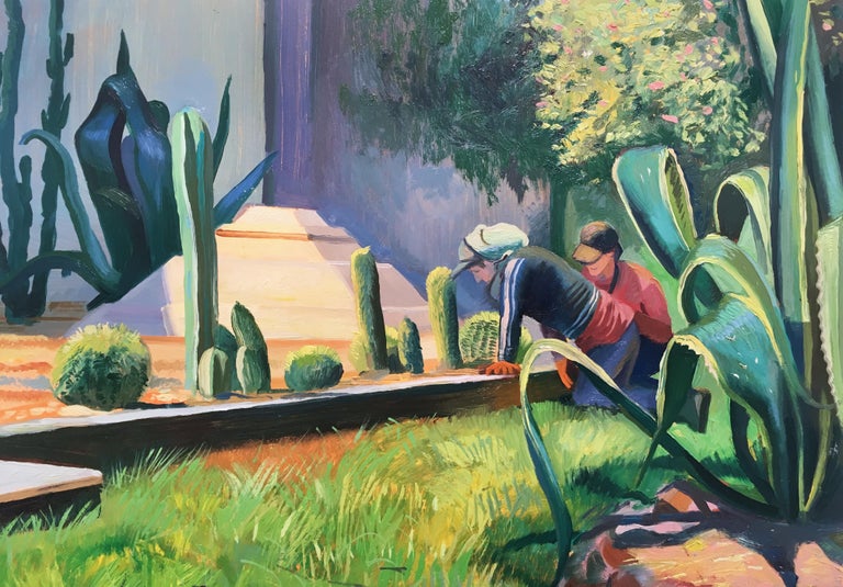Mexico City 1, plein air figurative, landscape, oil on panel, 2018 For Sale 1