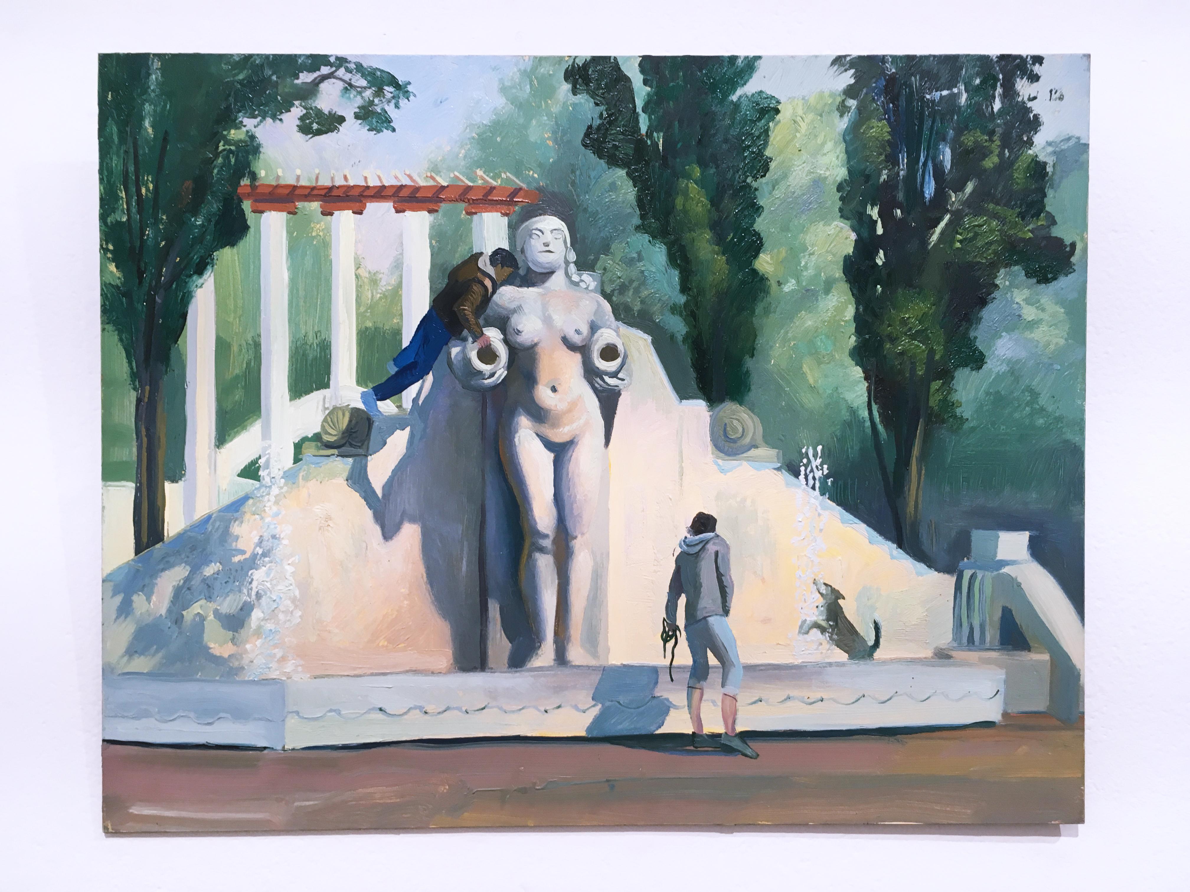Mexico City 2, plein air figurative, landscape, oil on panel, 2018 - Painting by Thomas John Carlson