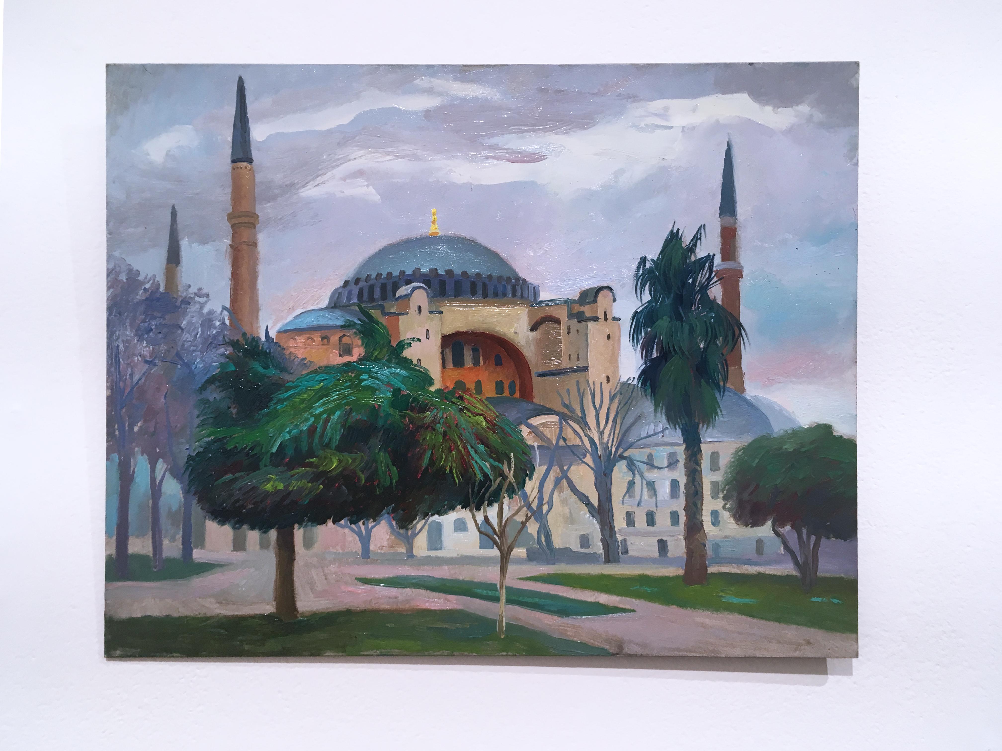Istanbul Hagia Sophia, plein air figurative, landscape, oil on panel, 2014