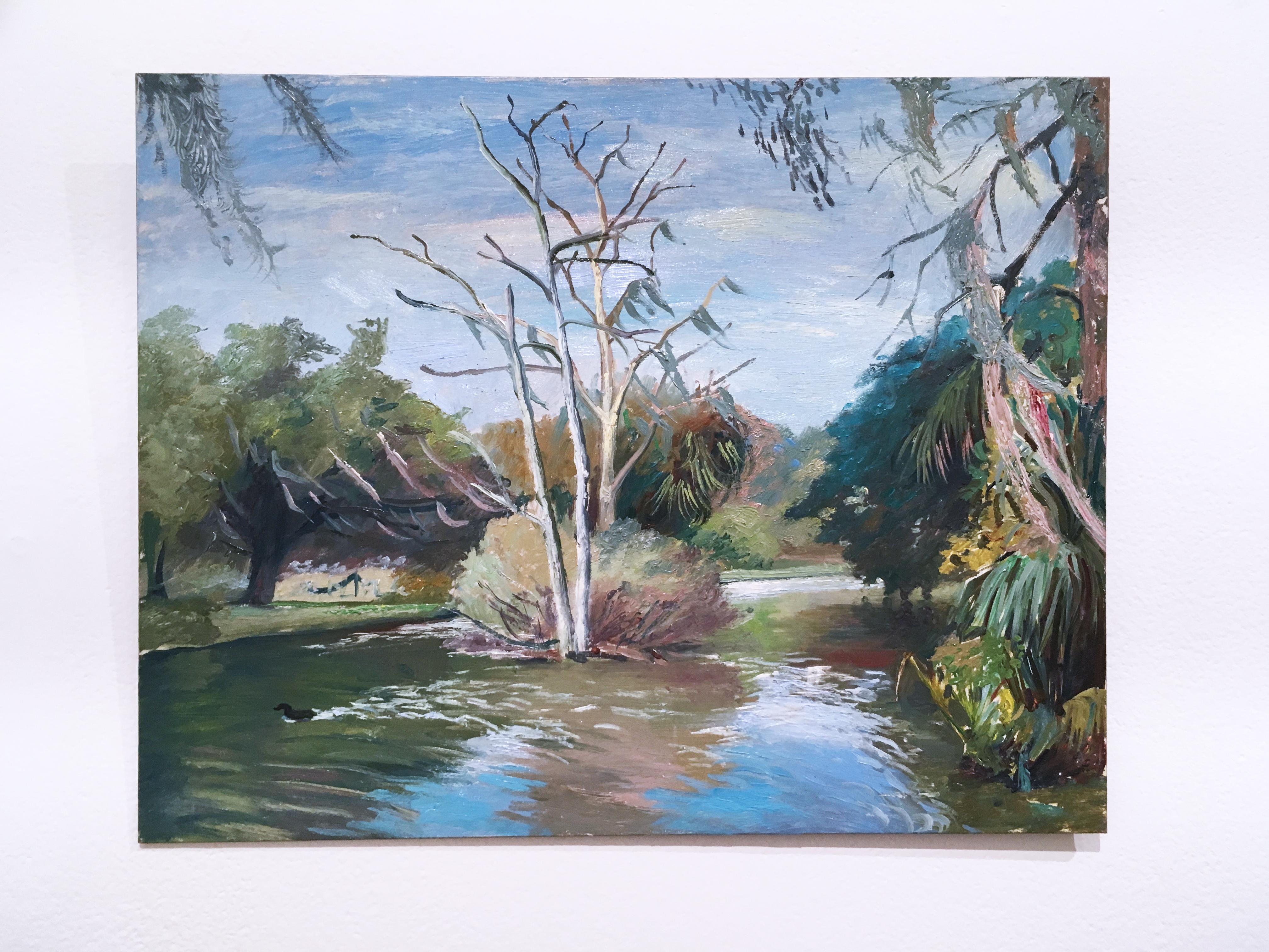 NOLA Swamp, plein air figurative, landscape, oil on panel, 2016