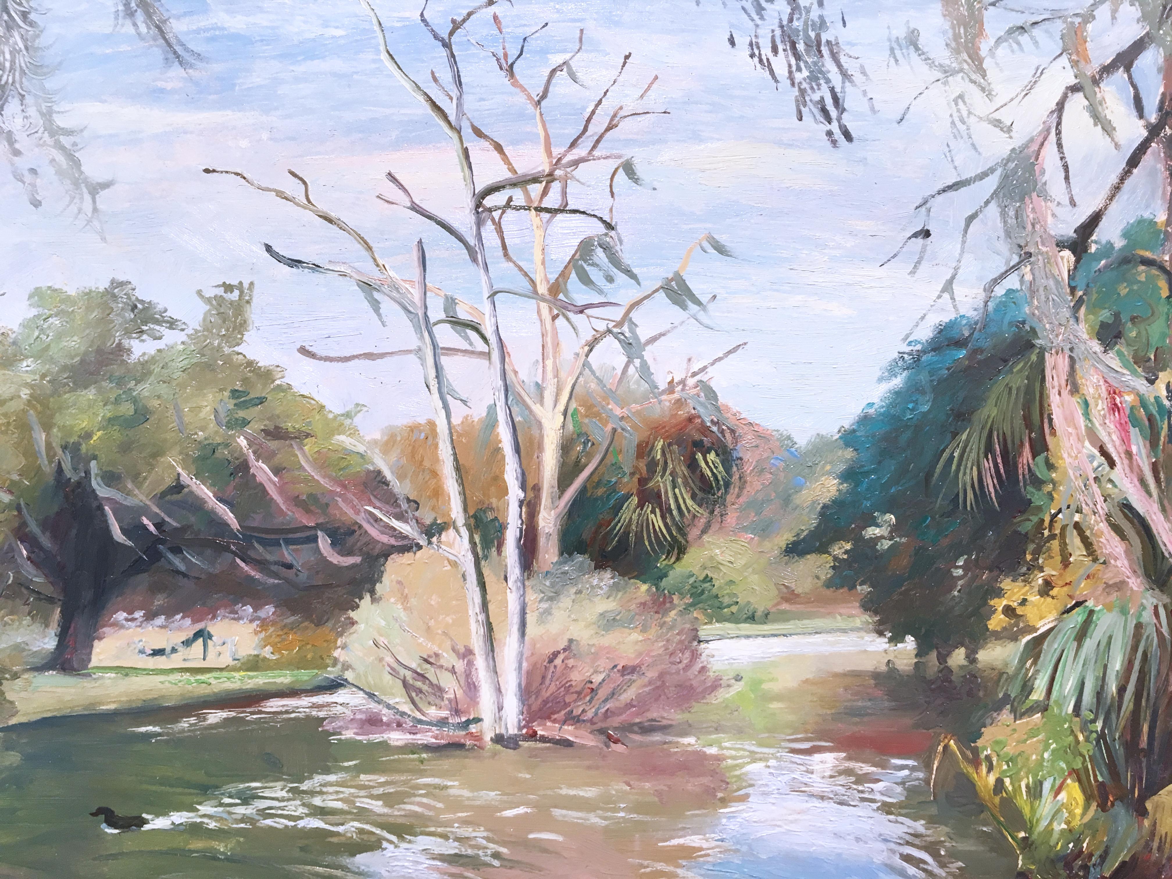 NOLA Swamp, plein air figurative, landscape, oil on panel, 2016 1
