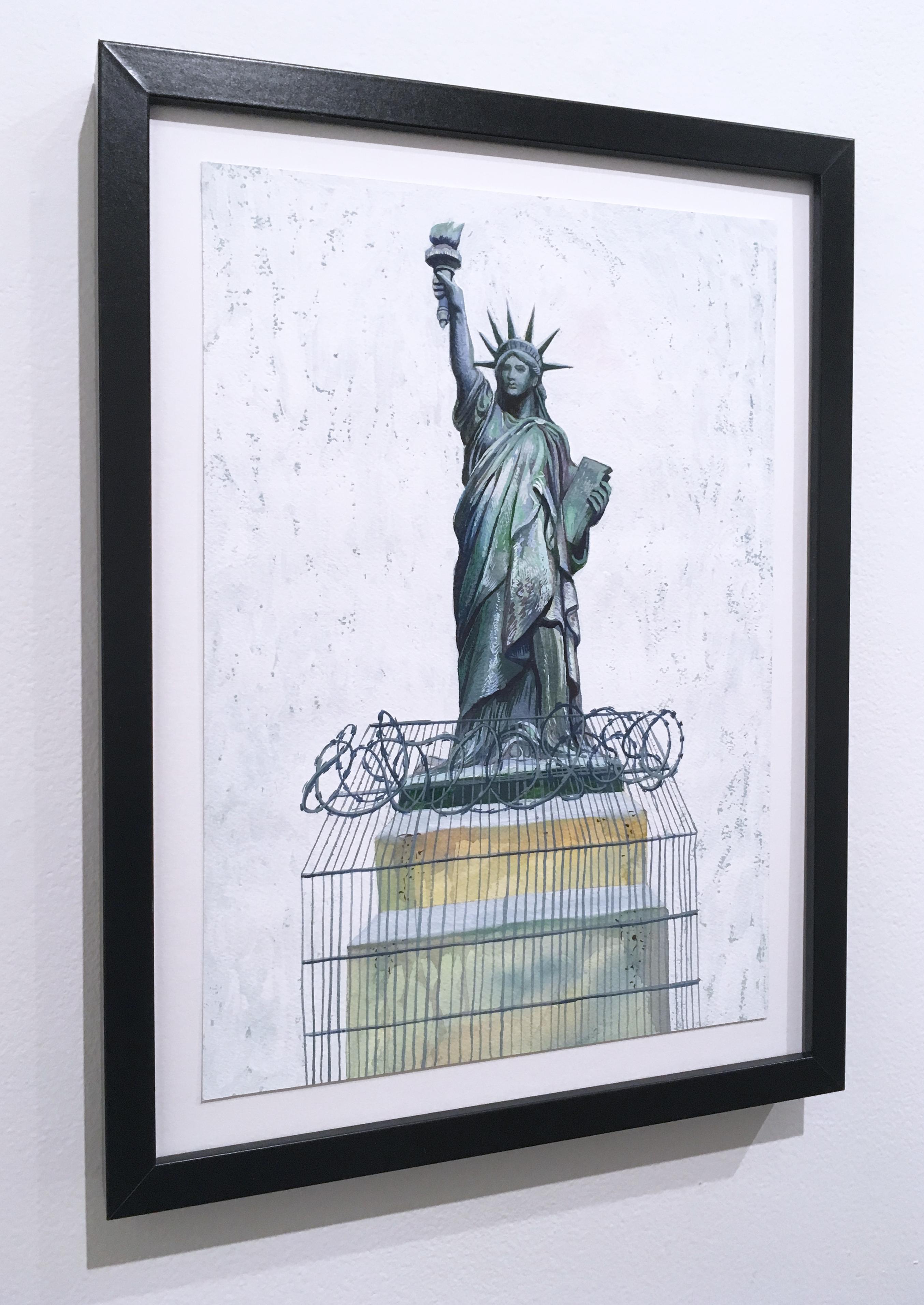 French America, figurative, landscape, watercolor on paper, 2018.  Framed - Contemporary Painting by Thomas John Carlson