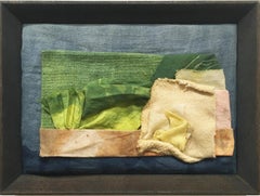 Inner Landscapes - Garden Canvas, natural hand-dyed cotton, silk, fabric, frame