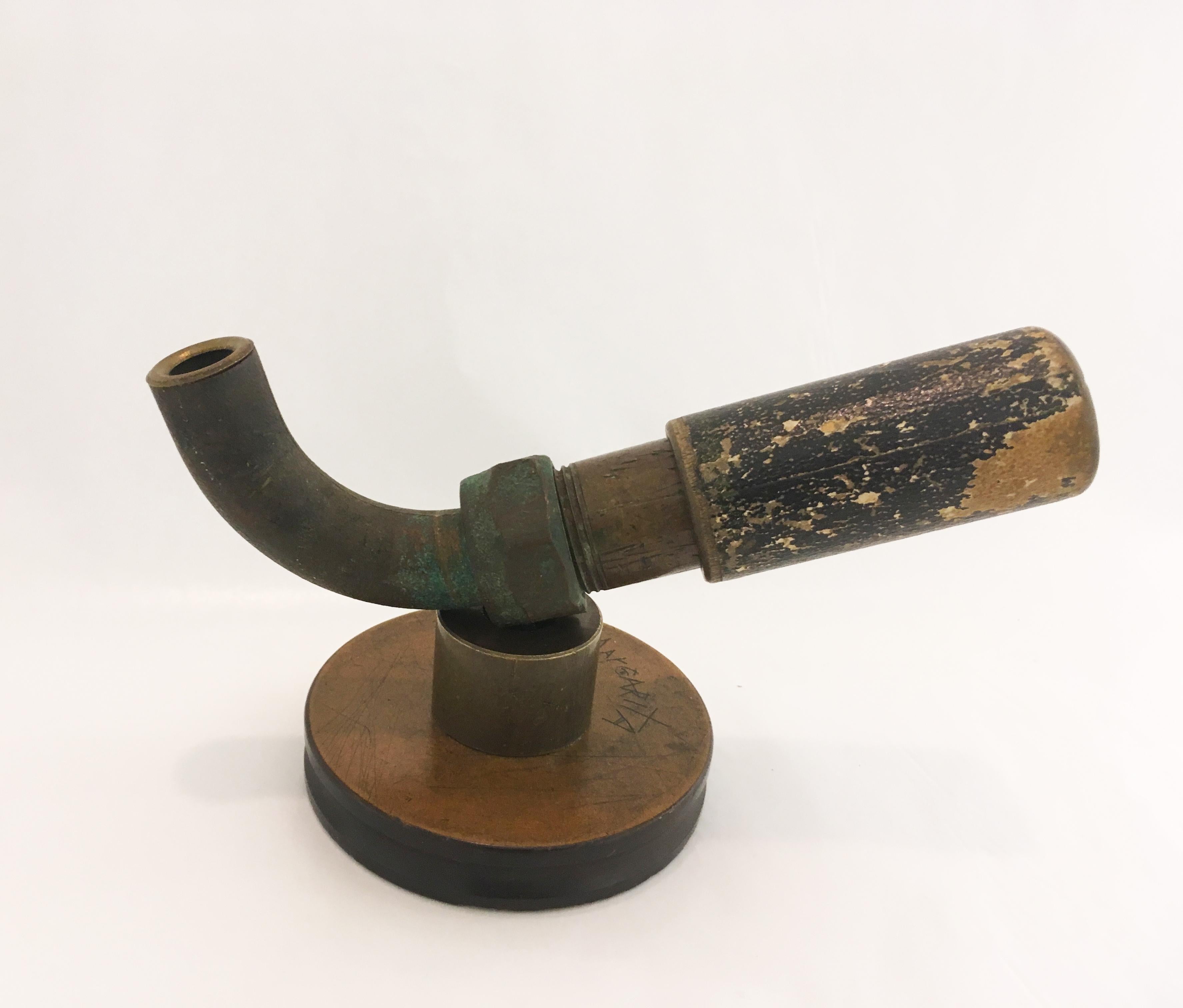 Pas Une Pipe, brass, resin, wood, found object, sculpture, abstract - Mixed Media Art by C. T. Bray