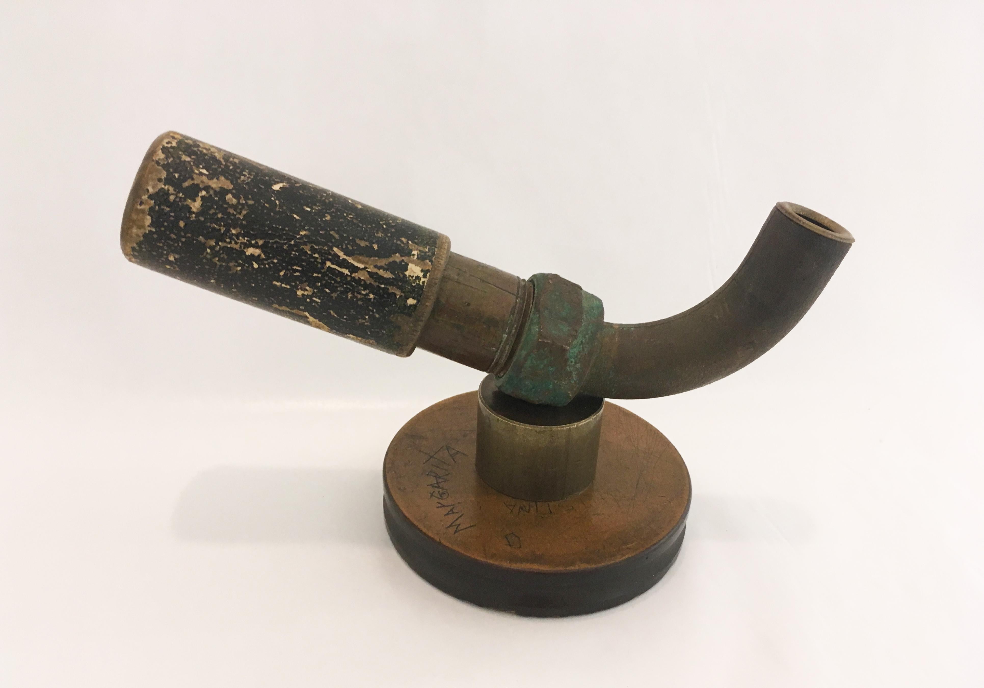 Pas Une Pipe, brass, resin, wood, found object, sculpture, abstract - Contemporary Mixed Media Art by C. T. Bray