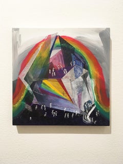 The Museum of Amusement and Rainbow Light, acrylic, watercolor and ink on panel