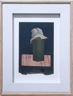 Gilligan, Collage on found paper, framed