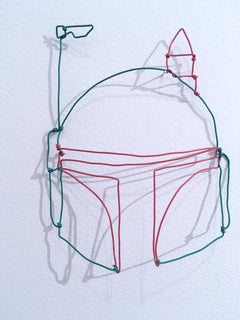 Boba Fett, 2019, wire sculpture, red, green, star wars, the mandalorian, mask