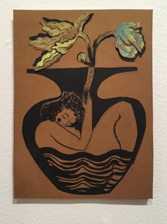 What We Hold in Common pt. 1, 2019, watercolor, ink, vase, figurative, floral