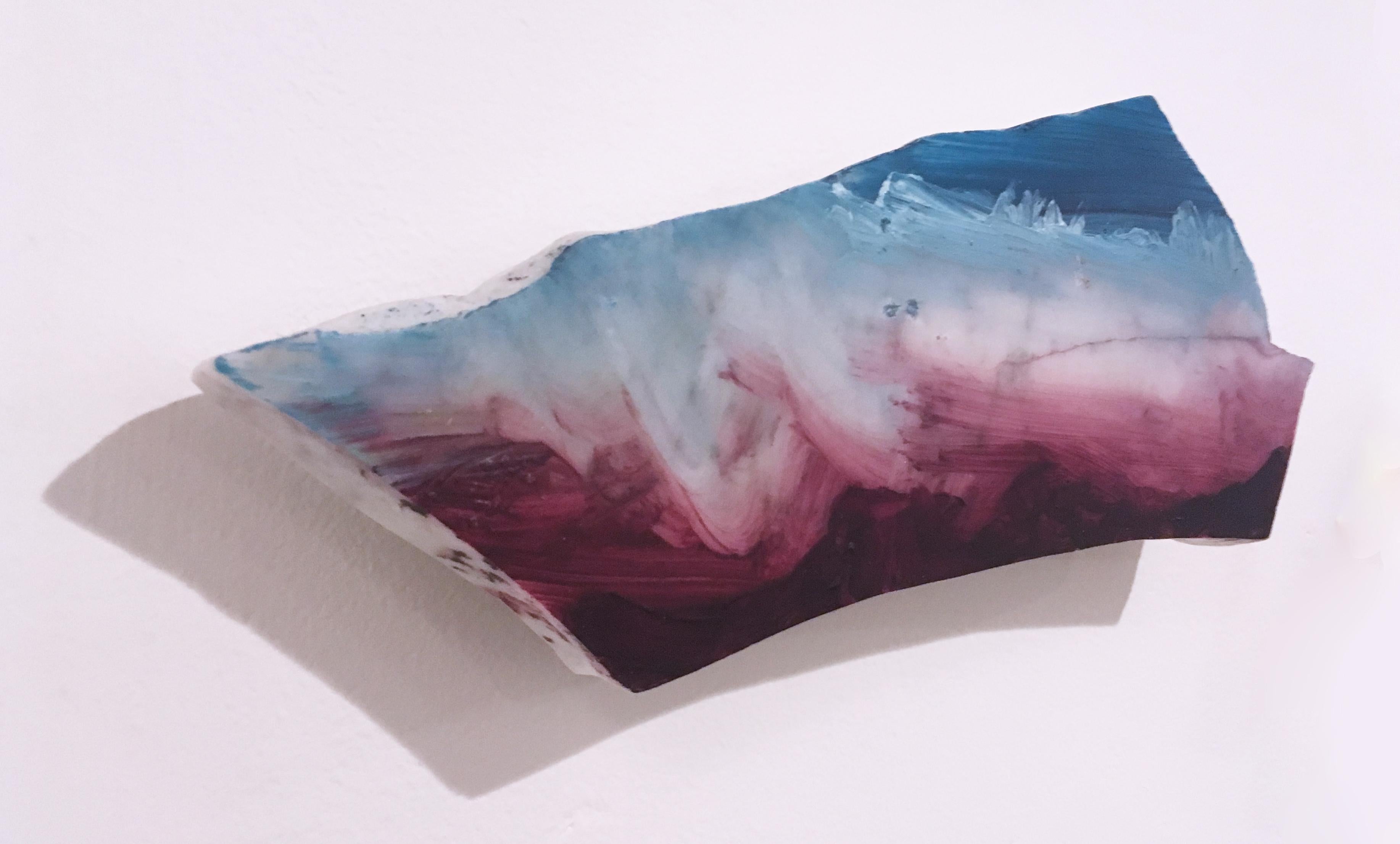 Sans titre « Marble Fragment 5 » 2019, huile, paysage, sculpture murale, nuages, bleu - Contemporain Sculpture par Tom Banks