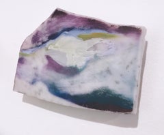 Senza titolo "Marble Fragment 6" 2019, olio, paesaggio, scultura da parete, nuvole, blu