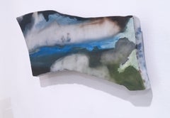 Unter dem Titel ""Marmorfragment 7"" 2019, Öl, Landschaft, Wandskulptur, Wolken, Blau