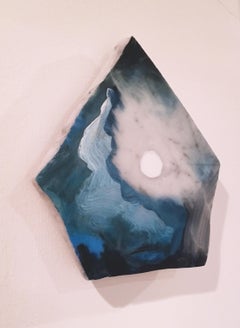 Untitled "Marble Fragment 8" 2019, acrylic, landscape, wall sculpture, clouds