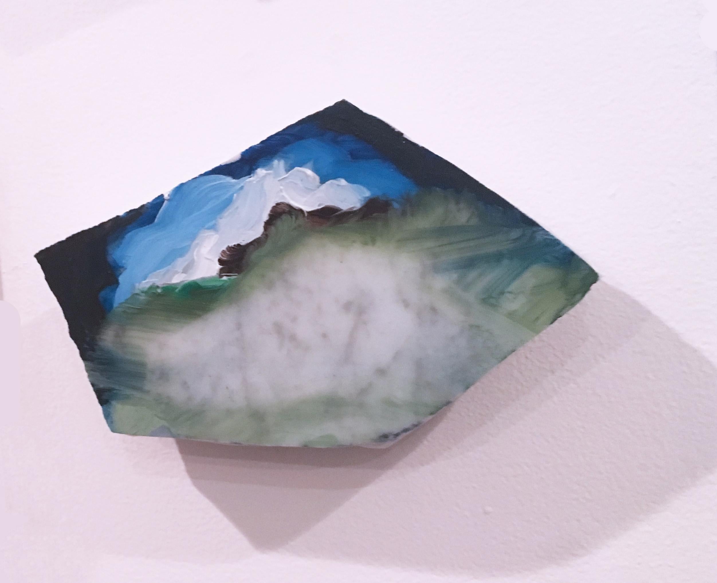 Sans titre Marble Fragment 10 2019, huile, paysage, sculpture murale, nuages, bleu - Contemporain Art par Tom Banks
