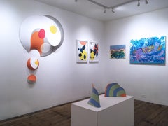 Waves of Contentment 1, 2019, acrylic, resin on 3-D stretched canvas, sculpture