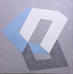 Options II, 2020, Abstract geometry, non-objective, plaster, gray, blue, white