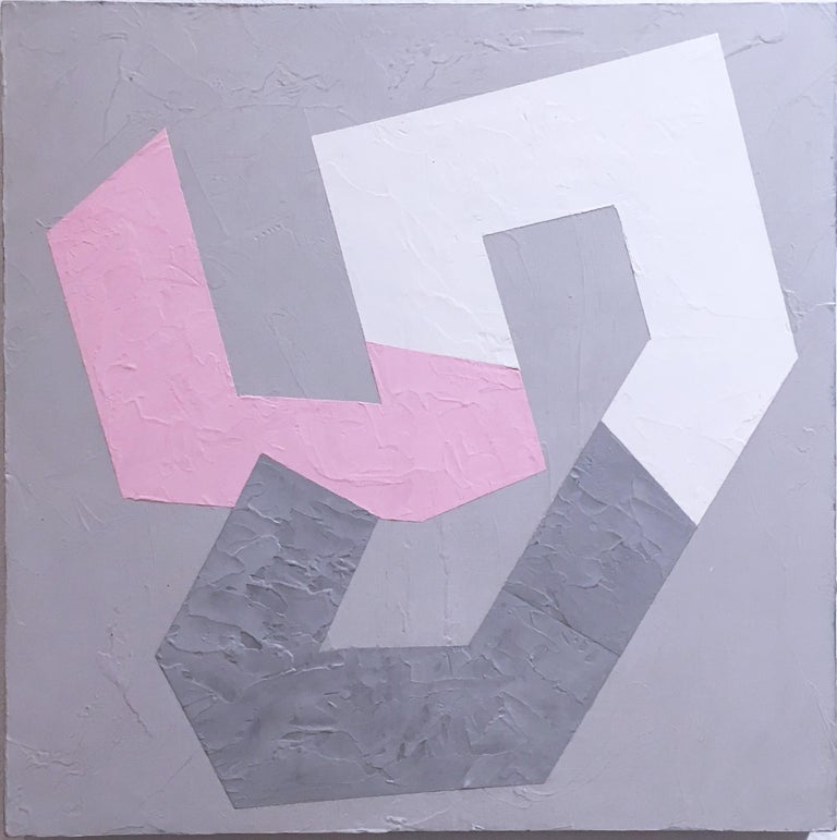 Kati Vilim Abstract Painting - Options V, 2020, Abstract geometry, non-objective, plaster, gray