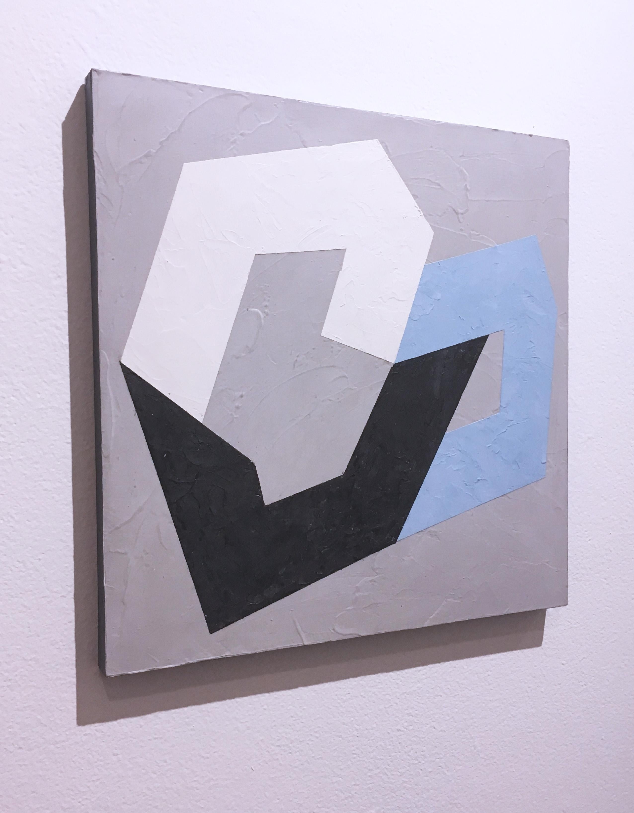 Objects VIII, 2020, Geometria astratta, non oggettivo, gesso, grigio, blu, bianco in vendita 2