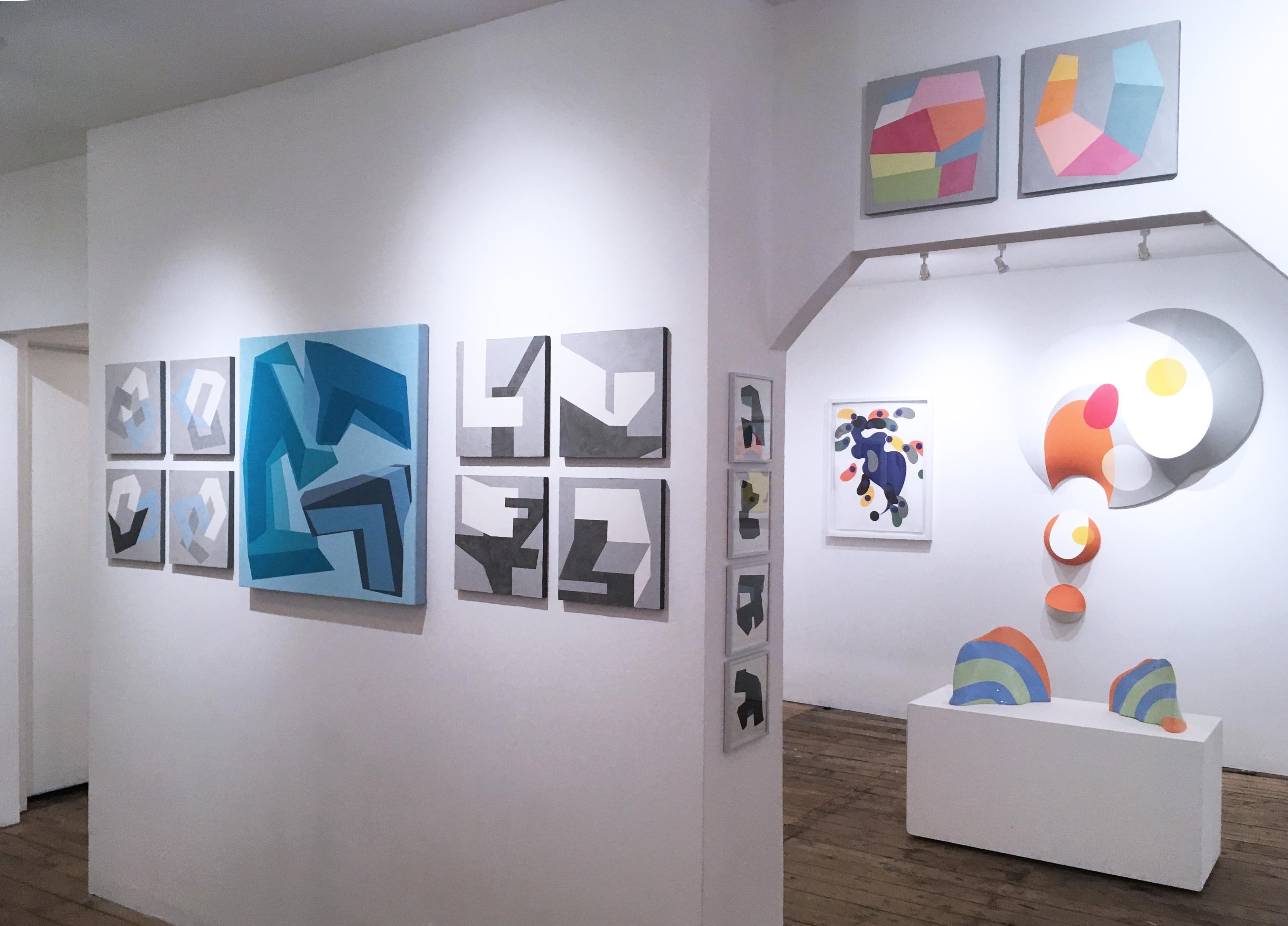 Objects VIII, 2020, Geometria astratta, non oggettivo, gesso, grigio, blu, bianco in vendita 3