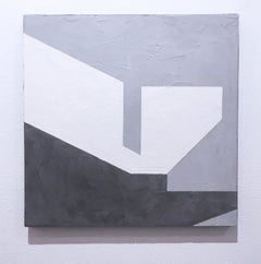 Balancing IV, 2019, Abstract geometry, non-objective, plaster, black, white gray