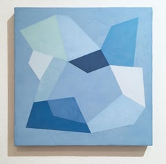 Blue Trace III, 2020, Geometria astratta, non oggettivo, gesso, blu, bianco