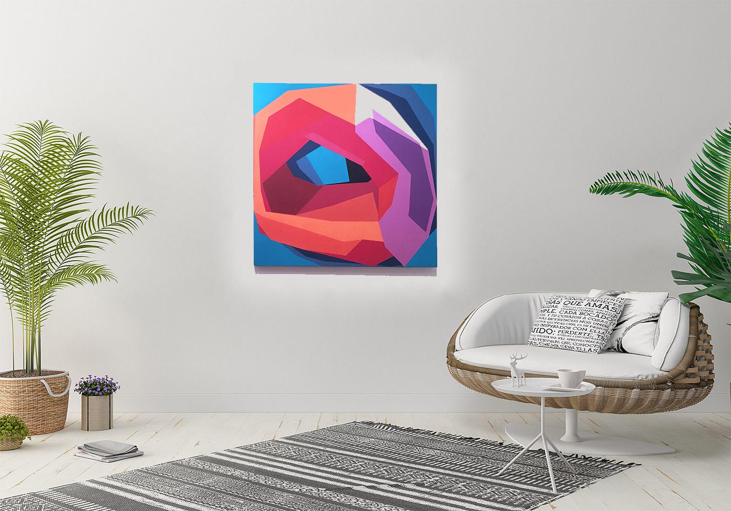 Confluence of Themes, 2017, Abstract geometry, non-objective, oil, canvas, pink 6