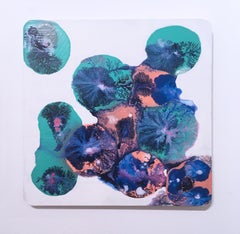 SOL 8 2018, figurative abstraction, floral, blue, purple, orange, green