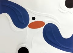 Cooperative Kinetics #13, 2016, monostampa serigrafica in rilievo, astratta, blu