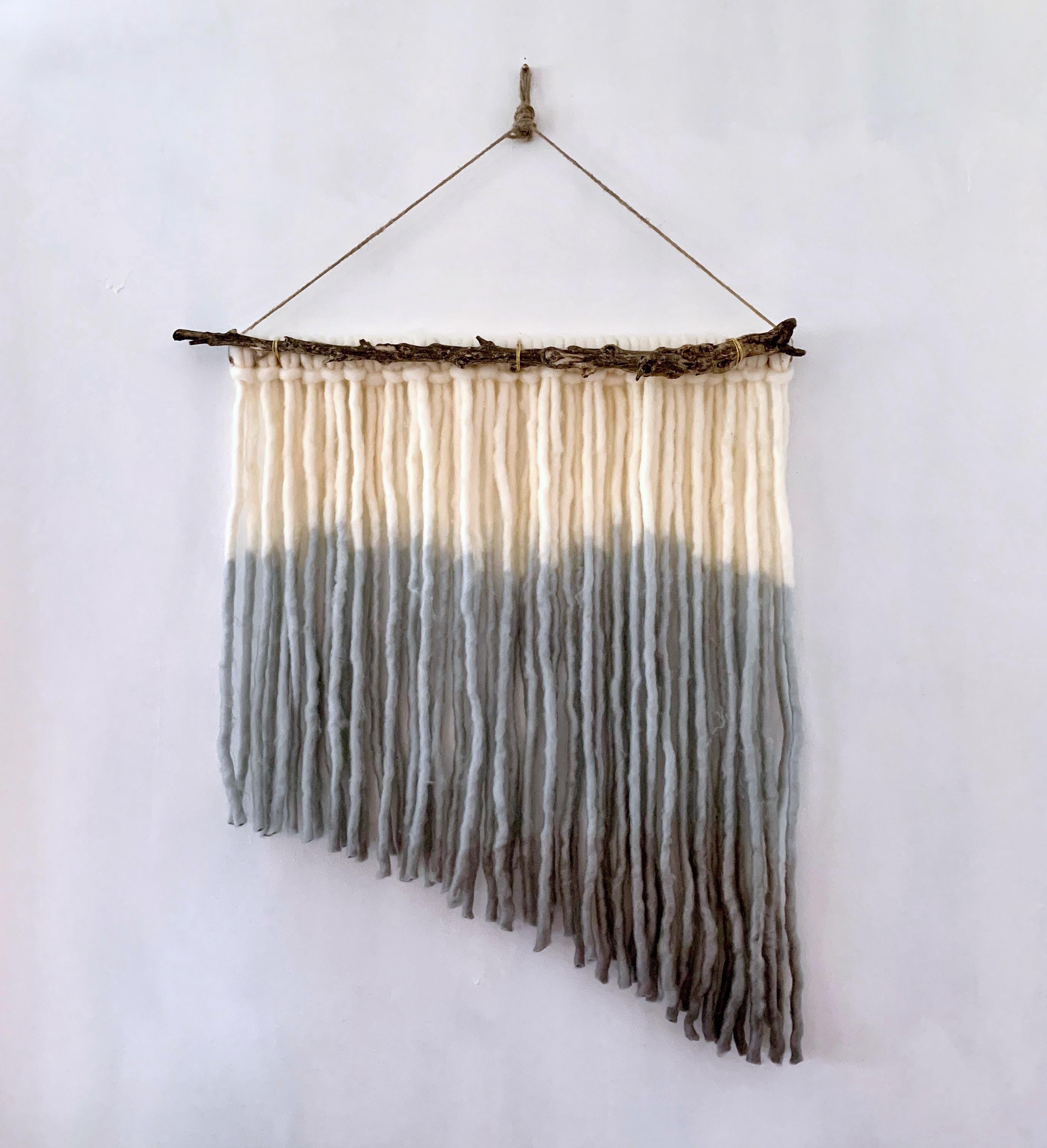 By the Shore, 2020, hand dyed Alpaca wool, wire, jute decorative wall hanging - Art by Jacie Jane D'Agostino