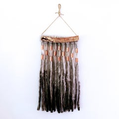 Wash Over, 2020, hand dyed Alpaca wool, metallic copper decorative wall hanging