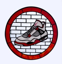 Jordan IV, 2020, Stained Glass window, Nike, White, Red, Sneaker, Air Jordan