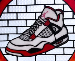 Jordan IV, 2020, Stained Glass window, Nike, White, Red, Sneaker, Air Jordan