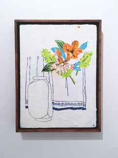 Do Over, playful, floral, contemporary, still life, oil painting, figurative