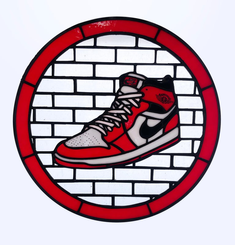 TF Dutchman - Jordan I, 2021, Stained Glass window, Nike, White, Red,  Sneaker, Air Jordan at 1stDibs
